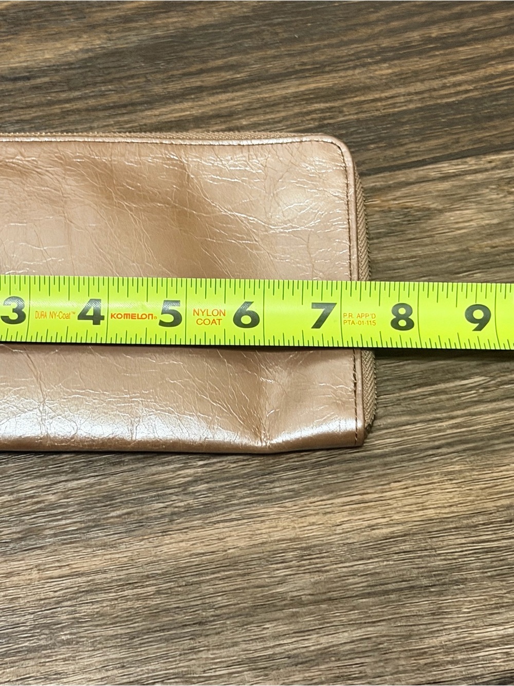 HOBO Leather Crossbody Wristlet Pouch Taupe/Gold Blush Studded Minimalist Bag - Picture 10 of 12
